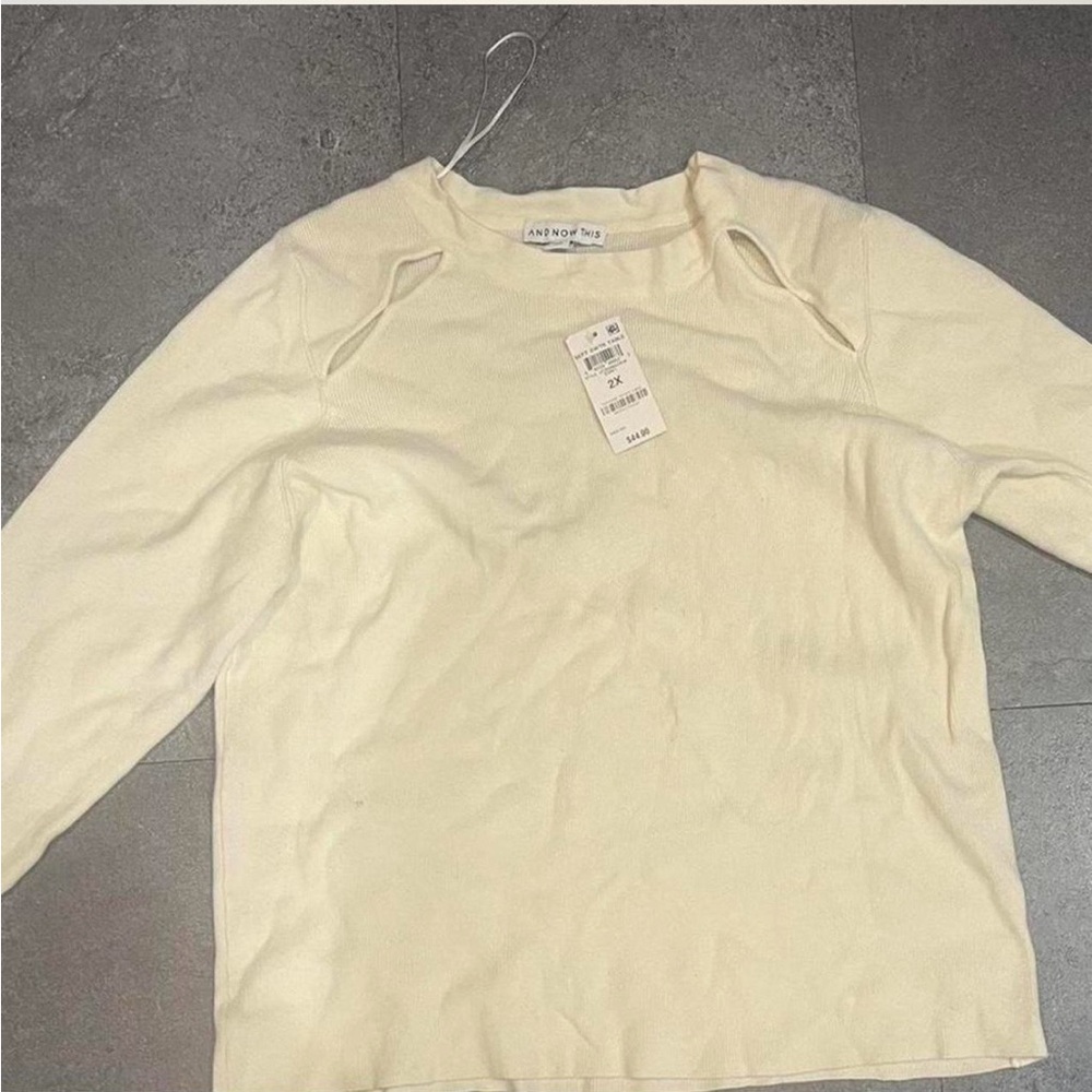 Ann Taylor Ivory Long Sleeve Blouse